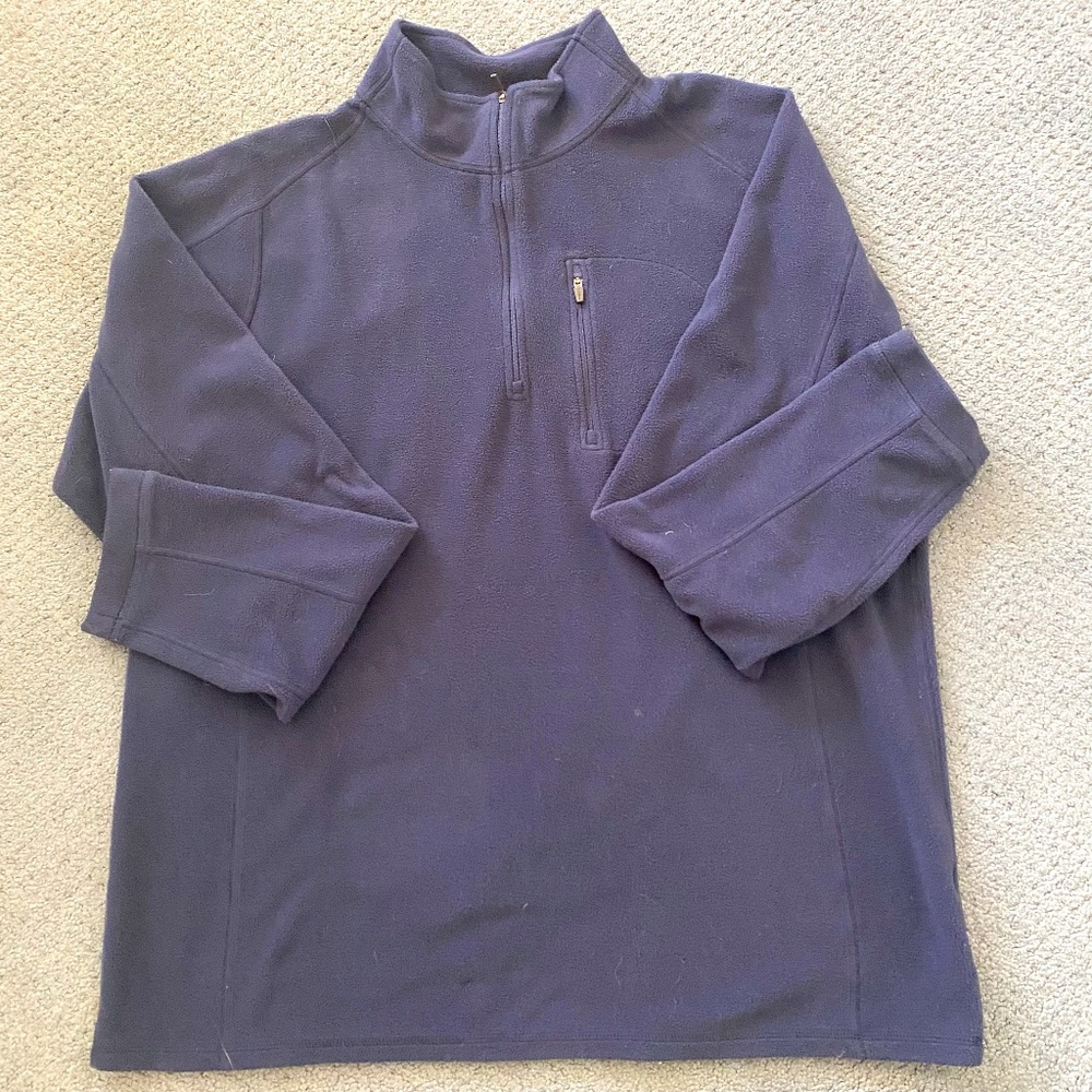 LL Bean navy soft and cozy fleece pullover XL Tall